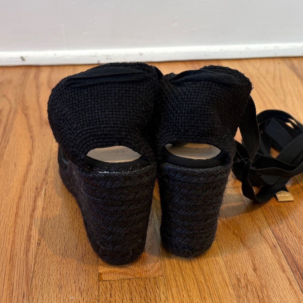Castañer Carina Black Wedge Espadrille 39 - Picture 7 of 8
